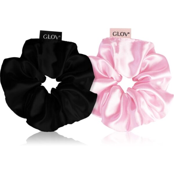 GLOV Satin Scrunchies S Elastice pentru par Pink/Black 2 buc-ro