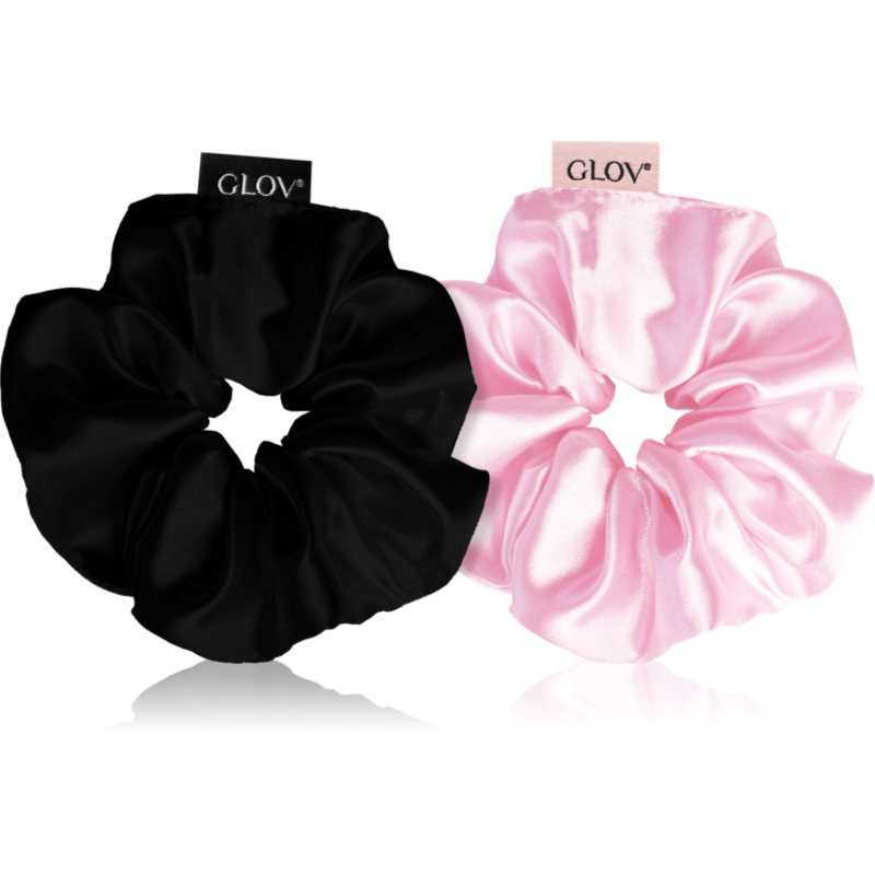 GLOV Satin Scrunchies S Elastice pentru par Pink/Black 2 buc-ro