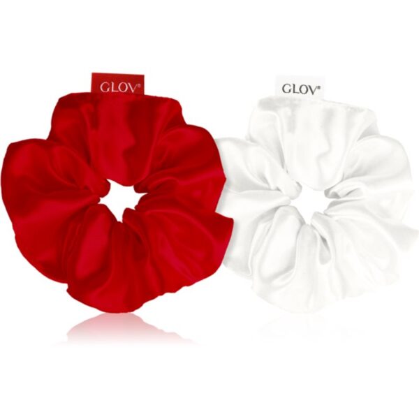GLOV Satin Scrunchies S Elastice pentru par Red/Beige 2 buc-ro
