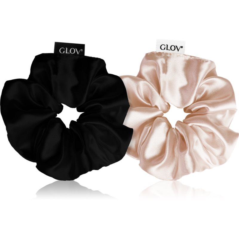 GLOV Satin Scrunchies S Elastice pentru par Sparkling Wine/Black 2 buc-ro