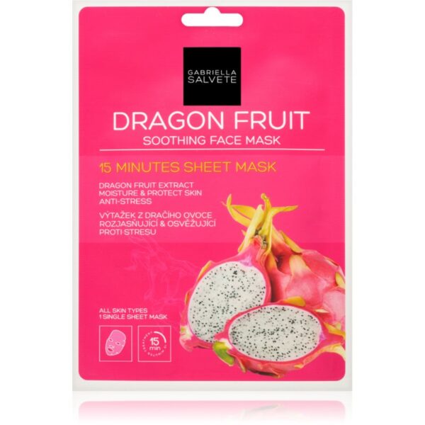 Gabriella Salvete Face Mask Dragon Fruit mască textilă calmantă 1 buc-Țena