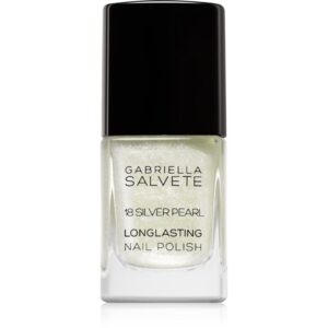 Gabriella Salvete Longlasting Enamel lac de unghii cu rezistenta indelungata cu particule stralucitoare culoare 18 Silver Pearl 11 ml-Țena