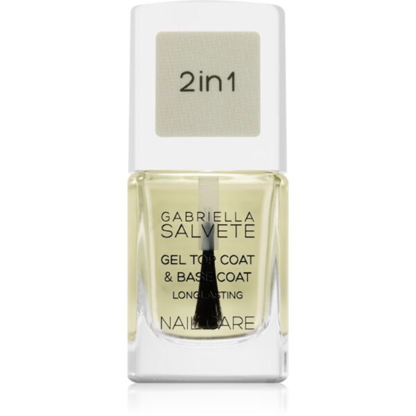 Gabriella Salvete Nail Care Top & Base Coat lac de unghii de baza si superioara cu textura de gel 11 ml-Țena