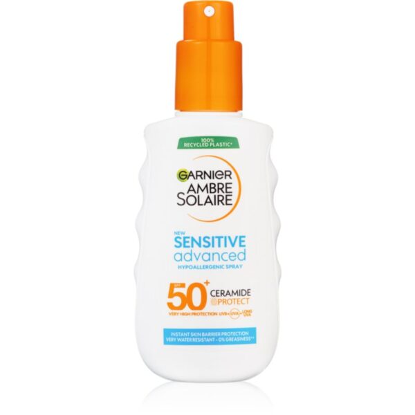 Garnier Ambre Solaire Sensitive Advanced spray pentru bronzat pentru piele sensibila SPF 50+ 150 ml-Țena