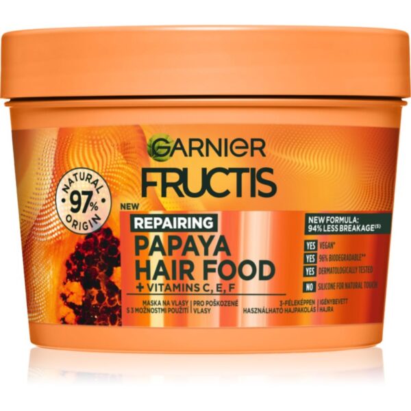 Garnier Fructis Papaya Hair Food mască regeneratoare pentru părul deteriorat 400 ml-ro