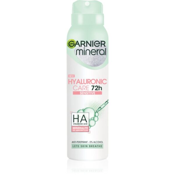 Garnier Mineral Hyaluronic Care spray anti-perspirant pentru piele sensibila 150 ml-Țena