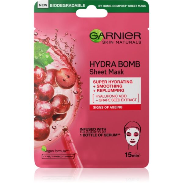 Garnier Skin Naturals Hydra Bomb mască textilă pentru netezire 28 g-ro