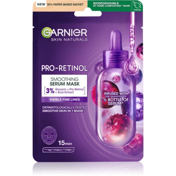 Garnier Skin Naturals Pro-Retinol mască textilă pentru netezire 22 g-Țena