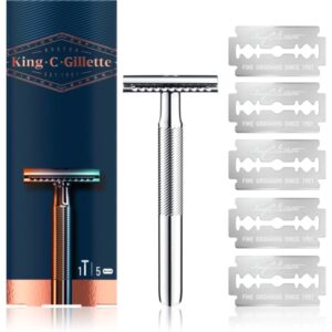 Gillette King C. Double Edge aparat de ras + lame de rezervă 5 buc-ro