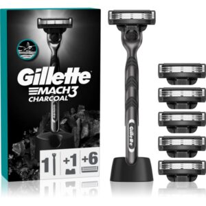 Gillette Mach3 Charcoal aparat de ras cu suport + lame de rezervă 6 buc-ro