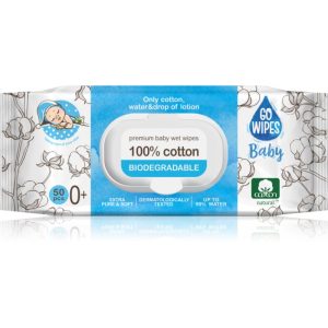 GoWipes Baby 100% Cotton Biodegradable servetele delicate pentru copii pentru piele sensibila 0+ 50 buc-ro