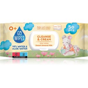 GoWipes Cleanse & Cream Sweet Almond Milk servetele delicate pentru copii pentru piele sensibila aloe vera 0+ 50 buc-ro