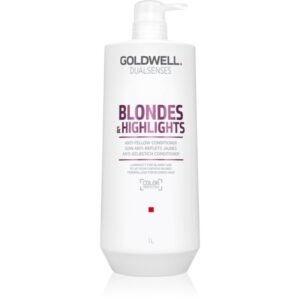 Goldwell Dualsenses Blondes & Highlights balsam pentru păr blond neutralizeaza tonurile de galben 1000 ml-Țena