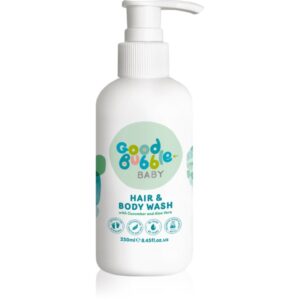 Good Bubble Baby Hair & Body Wash șampon și emulsie pentru spălare pentru piele sensibila pentru nou-nascuti si copii Cucumber & Aloe vera 250 ml-Țena