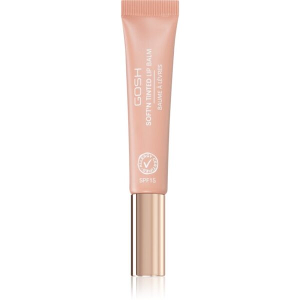 Gosh Soft`n Tinted balsam de buze tonifiant SPF 15 culoare Nougat 8 ml-Țena