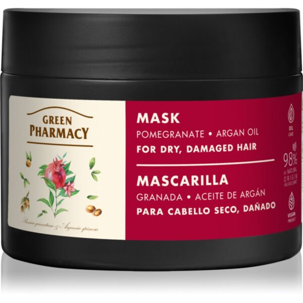 Green Pharmacy Argan Oil & Pomegranate Care Mask masca intensiva pentru par deteriorat 300 ml-ro