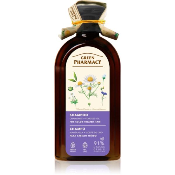 Green Pharmacy Chamomile & Linseed Oil Shampoo șampon îngrijire pentru păr vopsit 350 ml-ro