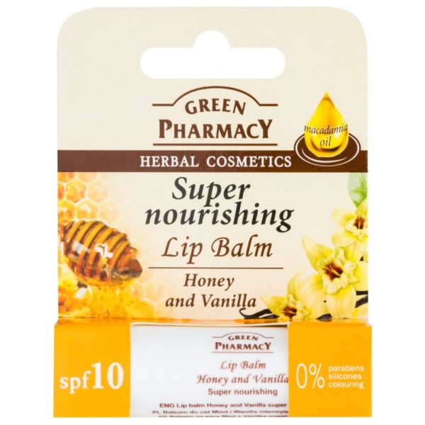 Green Pharmacy Honey Lip Balm balsam de buze hranitor SPF 10 fara siliconi