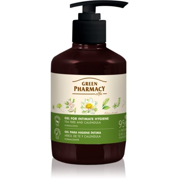 Green Pharmacy Marigold & Tea Tree Gel for Intimate Hygiene gel pentru igiena intima 370 ml-Țena