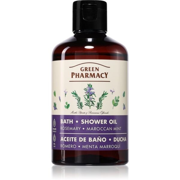 Green Pharmacy Rosemary & Moroccan Mint Bath Oil Ulei pentru dus hranitor 250 ml-Țena