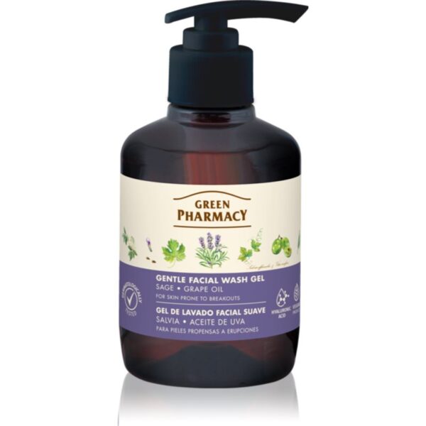 Green Pharmacy Sage & Thyme Face Wash gel de curățare delicat pentru pielea predispusa la iritatii 270 ml-Țena