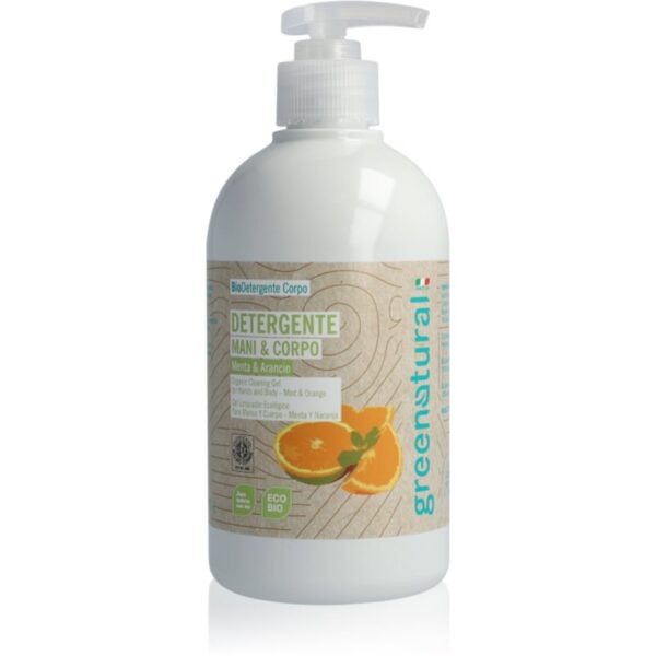 Greenatural Liquid Soap săpun lichid pentru maini si corp Mint and Orange 500 ml-ro