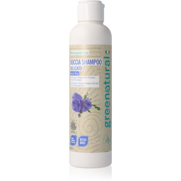 Greenatural Shower Gel & Shampoo 2 in 1 gel de dus si sampon Linen and Rice 250 ml-Țena
