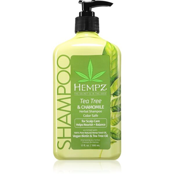 HEMPZ Tea Tree & Chamomile sampon hidratant fara greutate pentru păr 500 ml-Țena