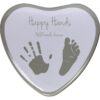 Happy Hands 2D Heart Silver/White set de mulaj pentru amprentele bebelușului 3 x 15 x 16