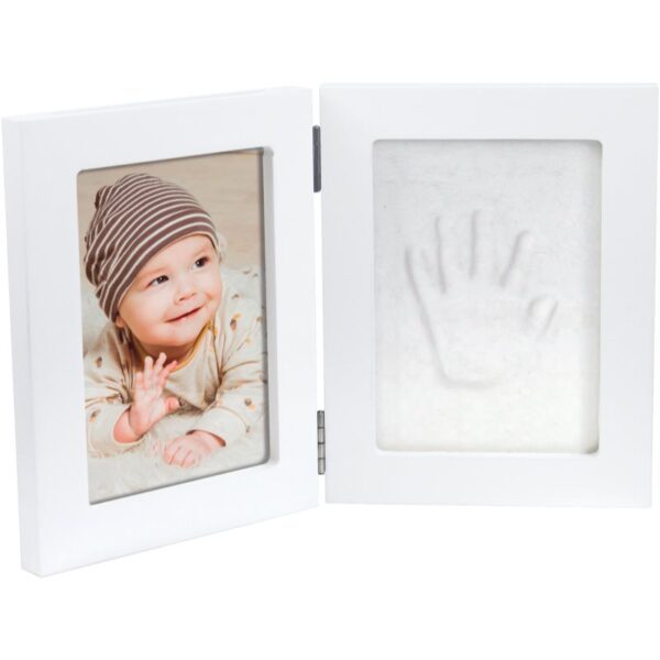Happy Hands Double Frame Small set de mulaj pentru amprentele bebelușului White 10 cm x 15 cm + 13 cm x 17 cm 1 buc-ro