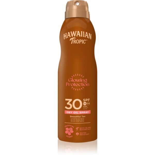 Hawaiian Tropic Glowing Protection Dry Oil Spray Spray de ulei uscat de bronzat SPF 30 180 ml-Țena