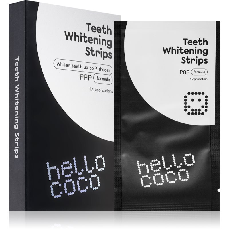 Hello Coco PAP+ Teeth Whitening Strips benzi pentru ablirea dintilor pentru dinti 14 buc-Țena