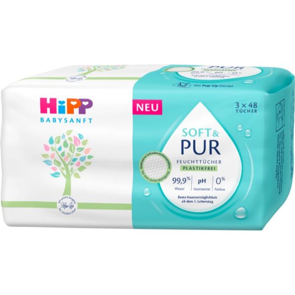 Hipp Soft & Pur Servetele umede pentru nou-nascuti si copii 3x48 buc-Țena