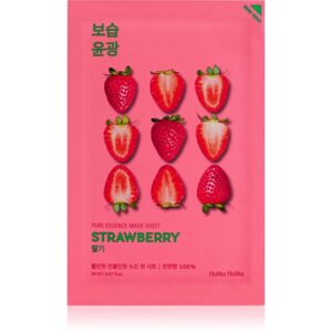 Holika Holika Pure Essence Strawberry mască textilă iluminatoare pentru uniformizarea culorii pielii 23 ml-Țena