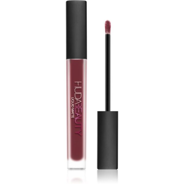 Huda Beauty Liquid Matte Lipstick Ultra-Comfort ruj cu persistenta indelungata cu efect matifiant culoare Famous 4