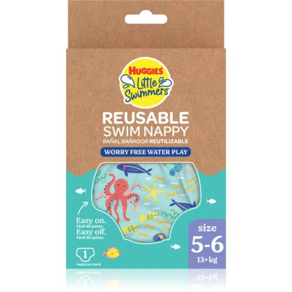 Huggies Little Swimmers Reusable 5/6 scutece lavabile tip slip de înot 13 kg+ 1 kg-ro