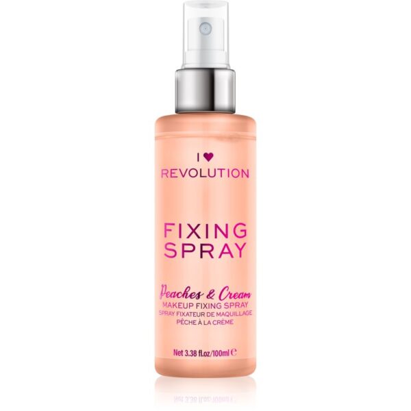 I Heart Revolution Fixing Spray fixator make-up cu parfum Peaches & Cream 100 ml-ro