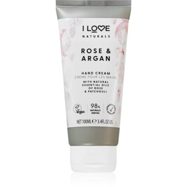 I Love Naturals Rose & Argan crema de maini hidratanta cu aromă de trandafiri 100 ml-ro