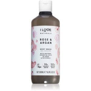 I Love Naturals Rose & Argan gel de dus imbatator cu aromă de trandafiri 500 ml-ro