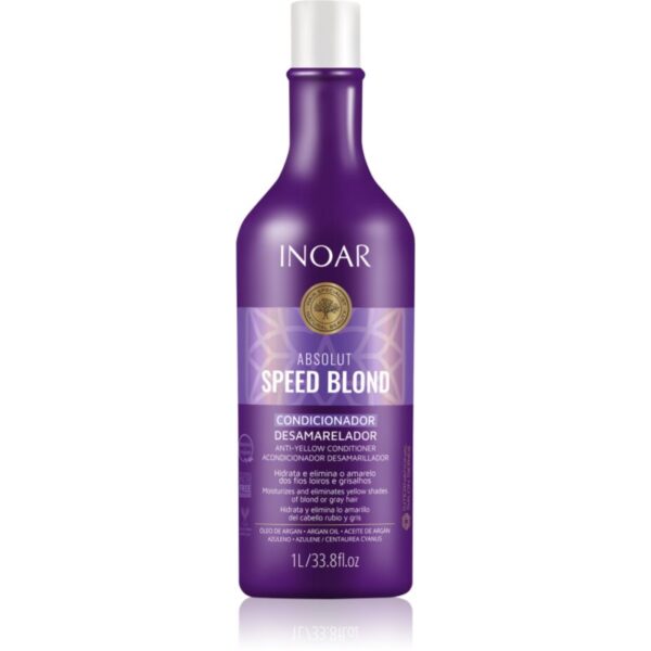 INOAR Absolut Speed Blond balsam pentru păr blond neutralizeaza tonurile de galben 1000 ml-Țena