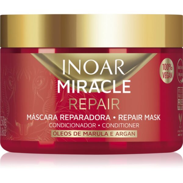 INOAR Miracle Repair masca pentru regenerare pentru păr uscat și deteriorat 250 g-Țena