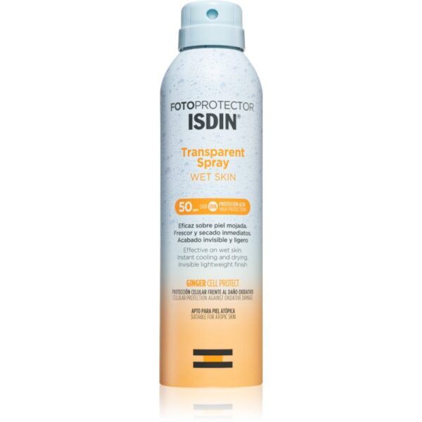 ISDIN Transparent Spray Wet Skin spray solar SPF 50 250 ml-Țena