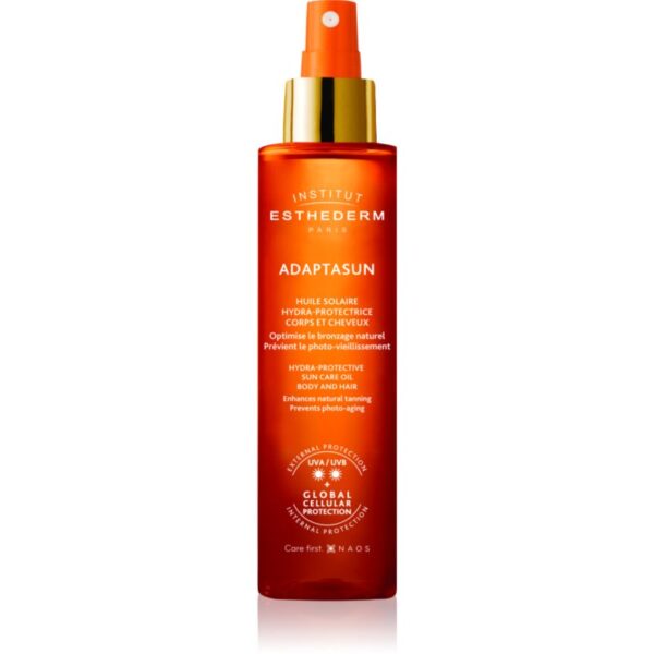 Institut Esthederm Adaptasun Sun Care Oil ulei cu protectie solara pentru piele si par protectie medie impotriva razelor UV 150 ml-Țena