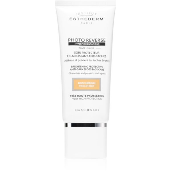 Institut Esthederm Photo Reverse Protective Anti-Dark Spots Tinted Face Care crème de protectie anti-acnee cu o protectie UV ridicata culoare Medium B-ro