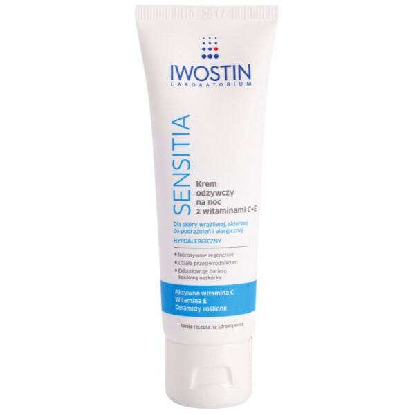 Iwostin Sensitia crema de noapte nutritiva cu vitamine C si E pentru tenul uscat 50 ml-ro
