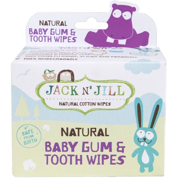 Jack N’ Jill Natural Șervețele umede pentru a proteja dintii si gingiile 25 buc-Țena