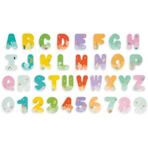 Janod Bath Toy Letters & Numbers jucărie pentru apă 2 y+ 36 buc-ro