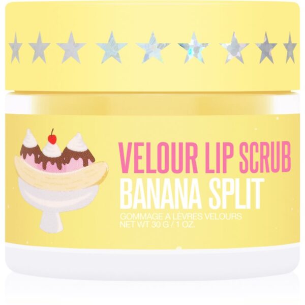 Jeffree Star Cosmetics Banana Fetish Velour Lip Scrub exfoliant din zahar de buze Banana Split 30 g-Țena