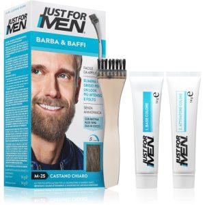 Just for Men Men Moustache & Beard vopsea pentru barbă pentru acoperirea firelor albe culoare M-25 Light Grey 1 buc-ro