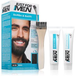Just for Men Men Moustache & Beard vopsea pentru barbă pentru acoperirea firelor albe culoare M-55 Black 1 buc-ro